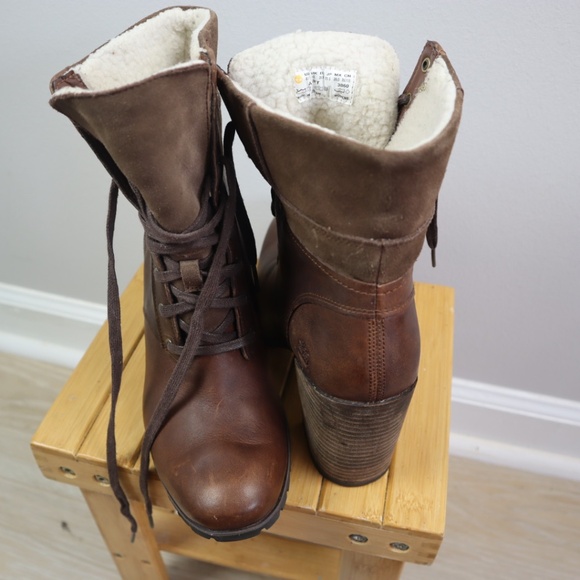 Timberland Women’s Brown Leather Earthkeepers Lace-Up Boots – Size 8.5 - Picture 2 of 6